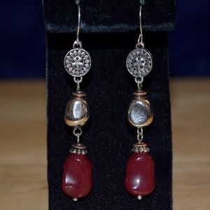 Silvertone Mandala Dangle Earrings